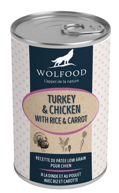 Pâtée pour chiens - Wolfood (Dinde & Poulet)